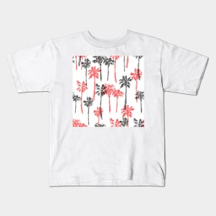 red black palm trees design Kids T-Shirt